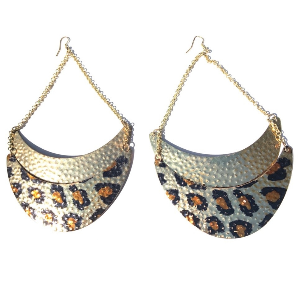 Leopard Metal Earrings